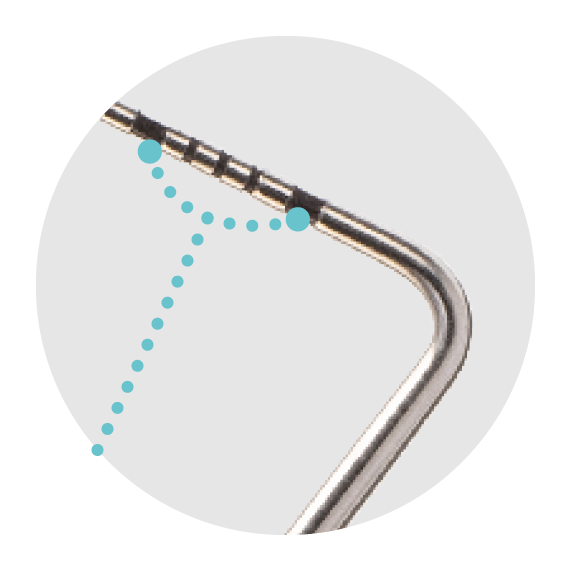 Detailed markings in 1 mm increments